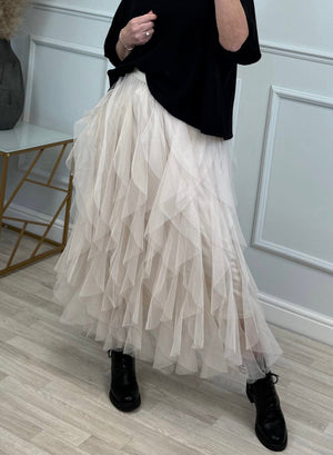 Lori Mesh Tulle Skirt 8-18 Cream