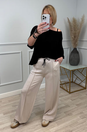 Alexandria Wide Straight Leg Trousers 8-18 Sand