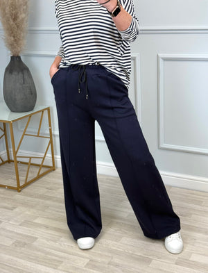 Alexandria Wide Straight Leg Trousers 8-18 Navy