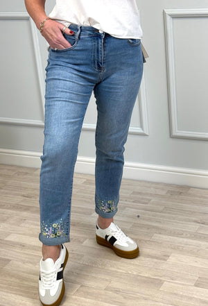 G-Smack Emily Mom Fit Jeans 8-18 Embroidered Hem