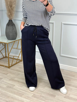 Alexandria Wide Straight Leg Trousers 8-18 Navy