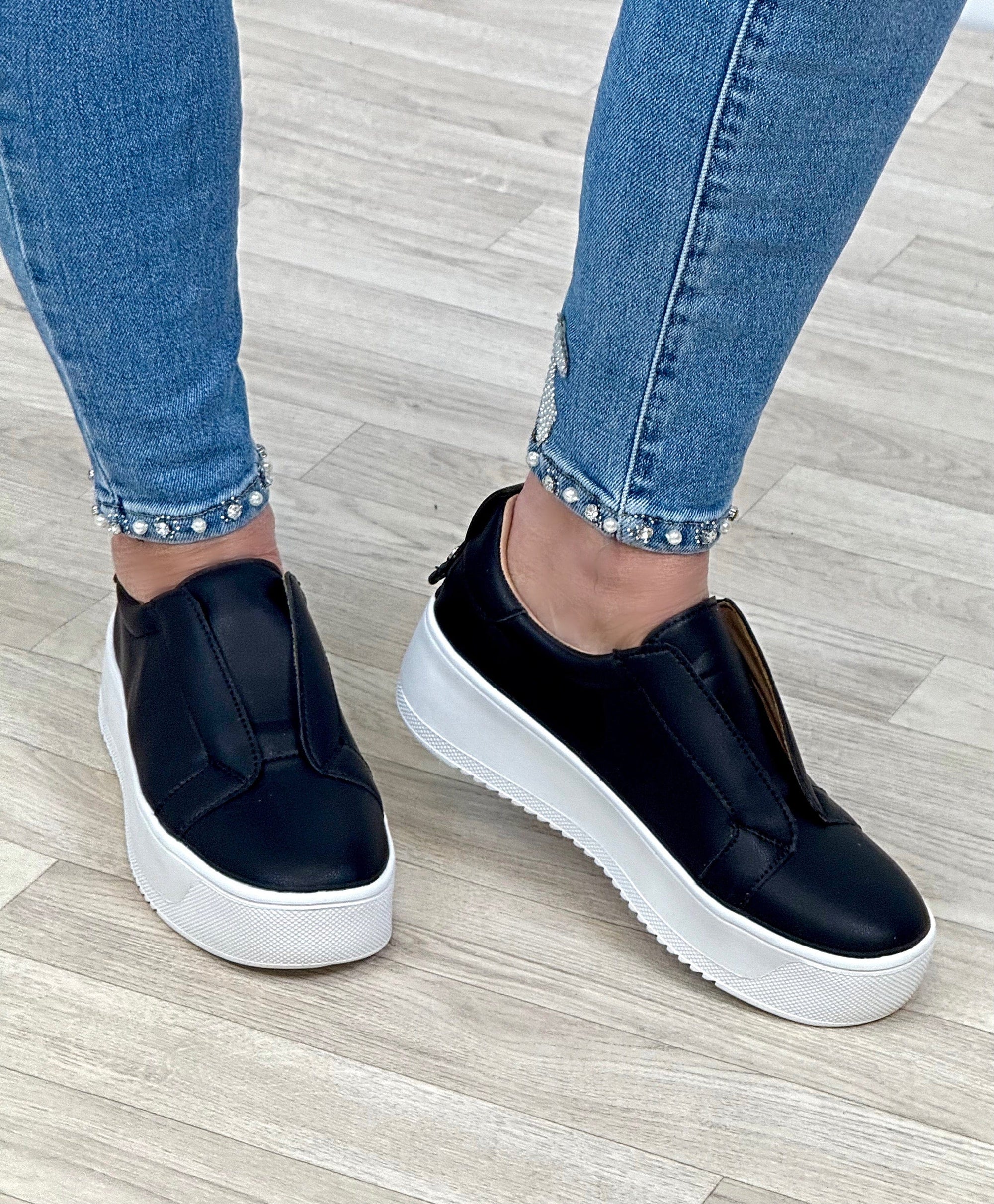 Riva Slip-On Platform Trainers Black