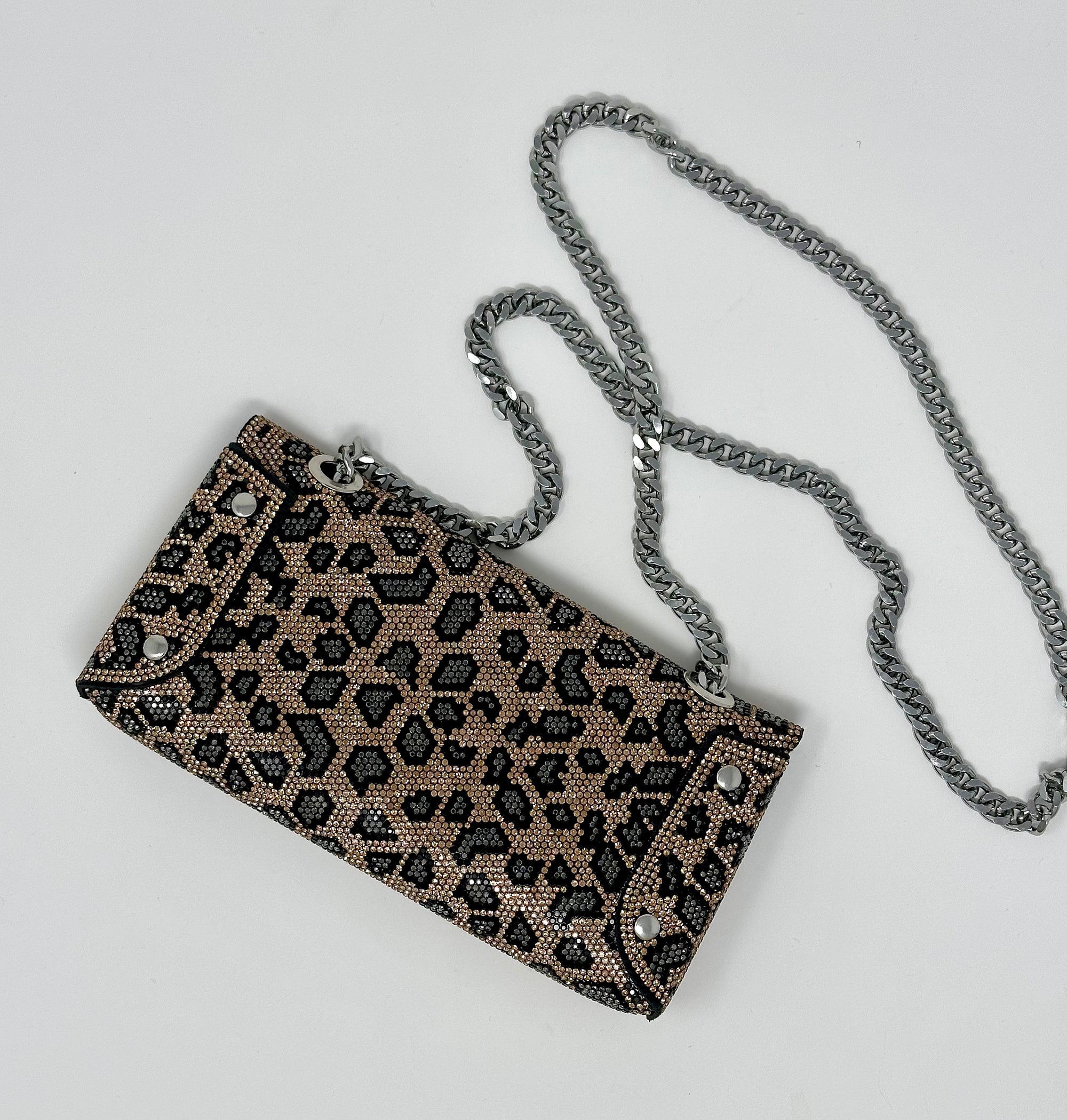 Diamante Leopard Evening Crossbody Clutch Bag - Susie's Boutique