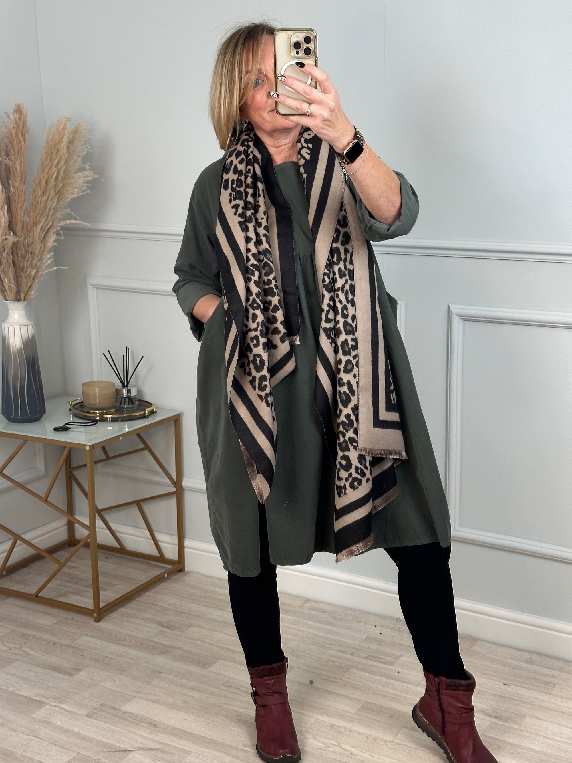 Cashmere mix Leopard Reversible Scarf (5 Colours) - Susie's Boutique