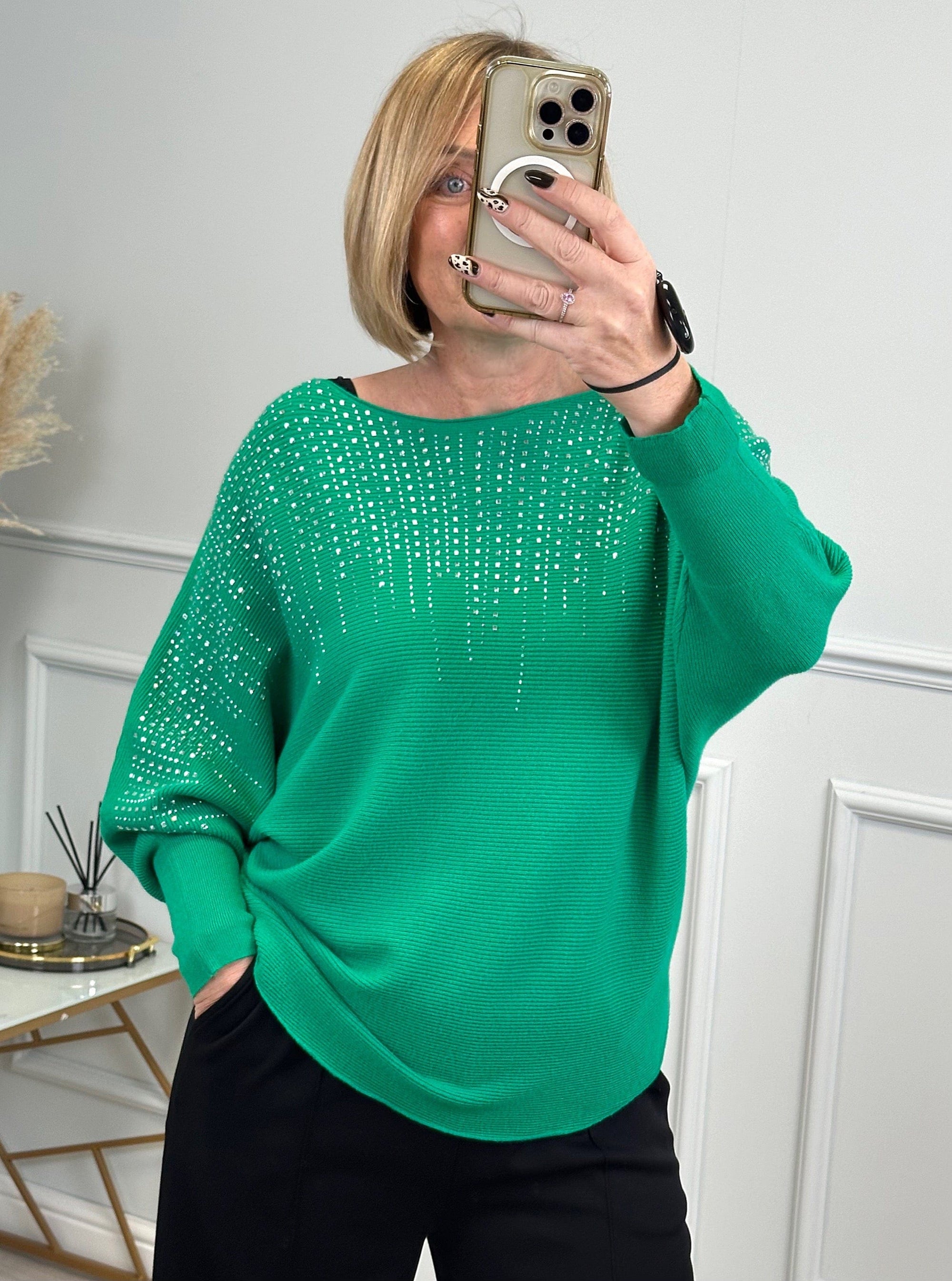 Twinkle Burst Sequin Jumper 8-16 Green