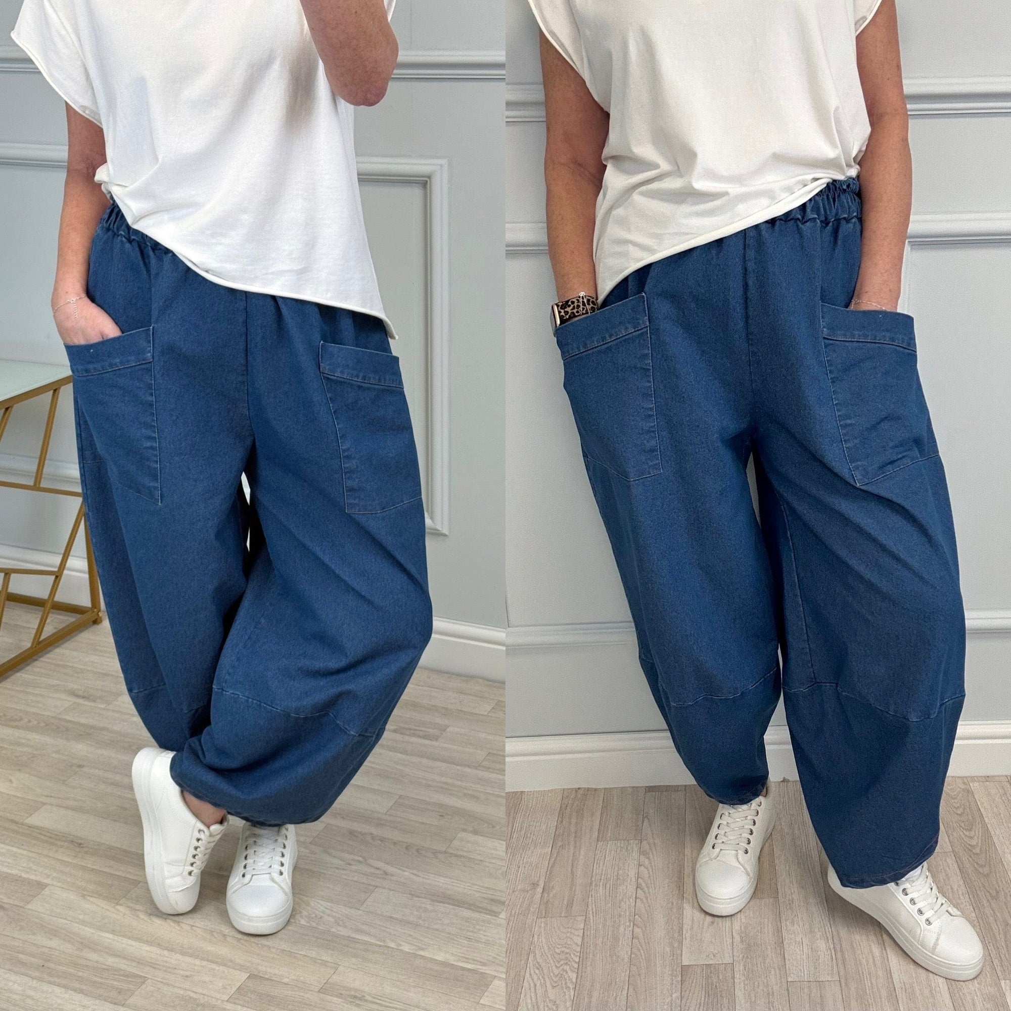 Lauren Denim Cocoon Jogger/Pants 8-20 Mid Wash