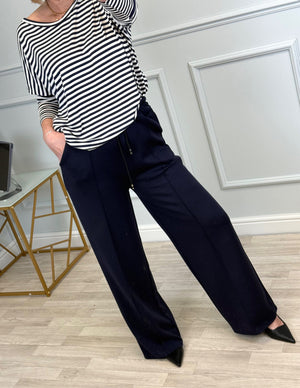 Alexandria Wide Straight Leg Trousers 8-18 Navy