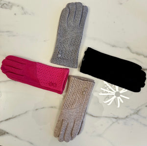 Cable Knit Detail Gloves (4 Colours) - Susie's Boutique