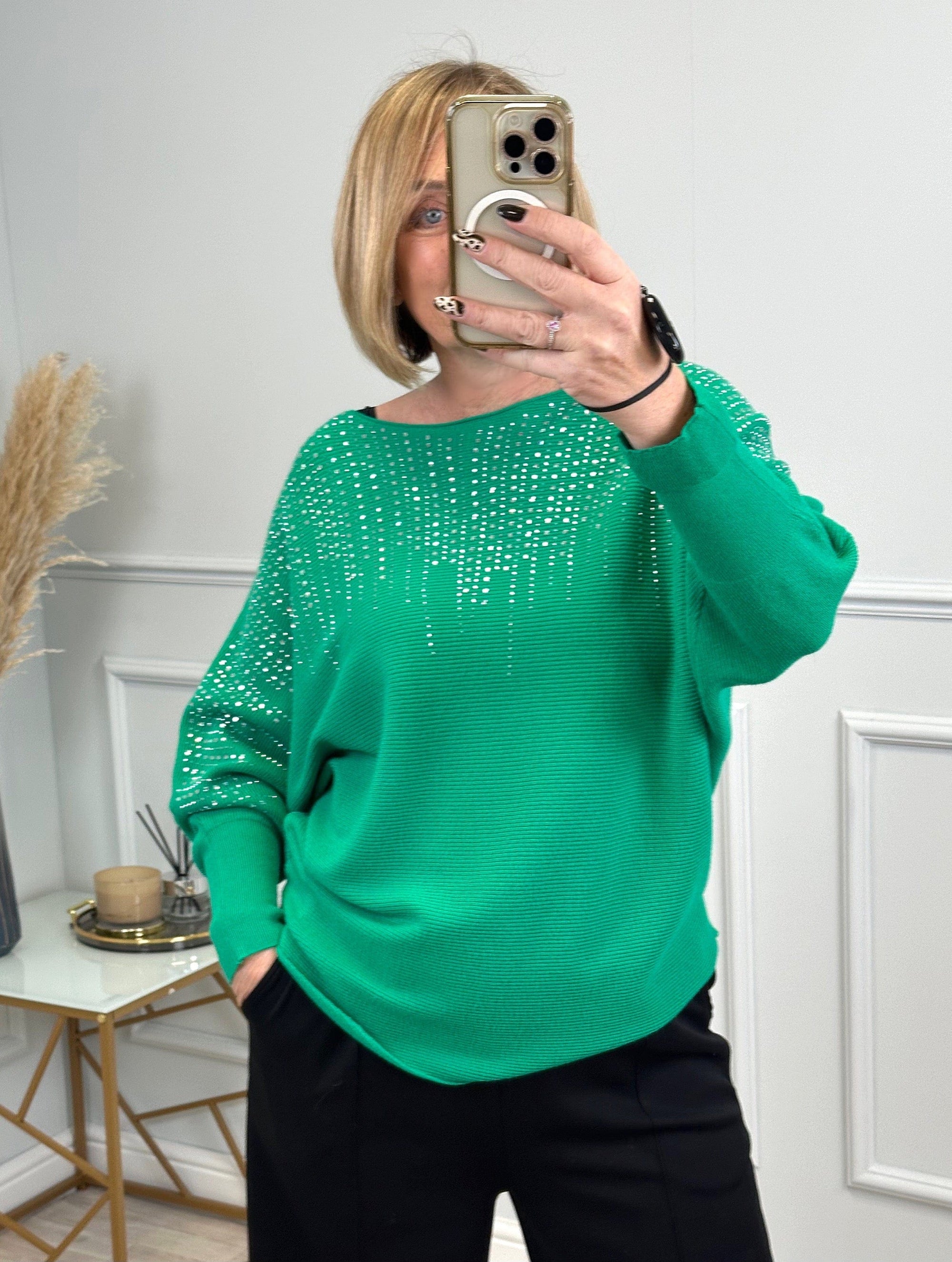 Twinkle Burst Sequin Jumper 8-16 Green