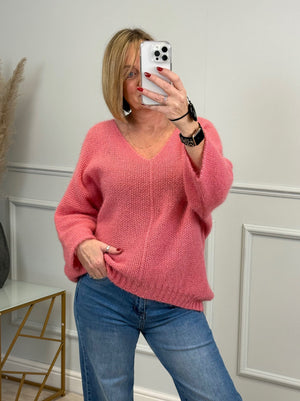 Ada V-Neck Batwing Jumper 8-18 Peach