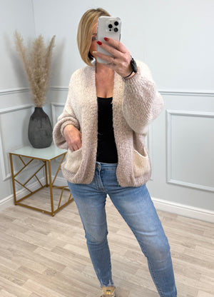 Elise Soft Mohair Blend Cardigan - Neutral Layering Piece