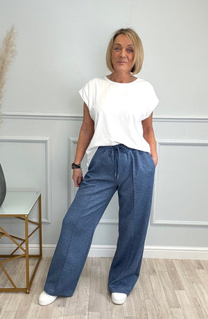 Alexandria Wide Straight Leg Trousers 8-18 Denim Blue