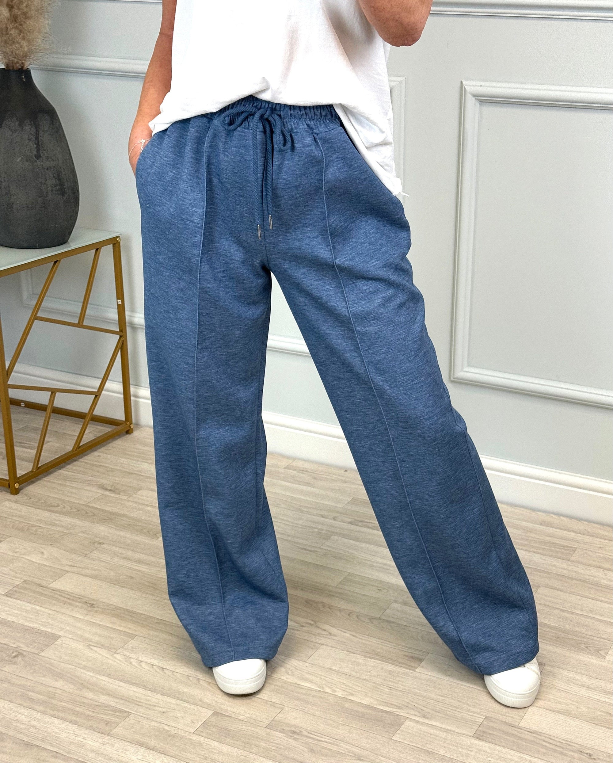 Alexandria Wide Straight Leg Trousers 8-18 Denim Blue