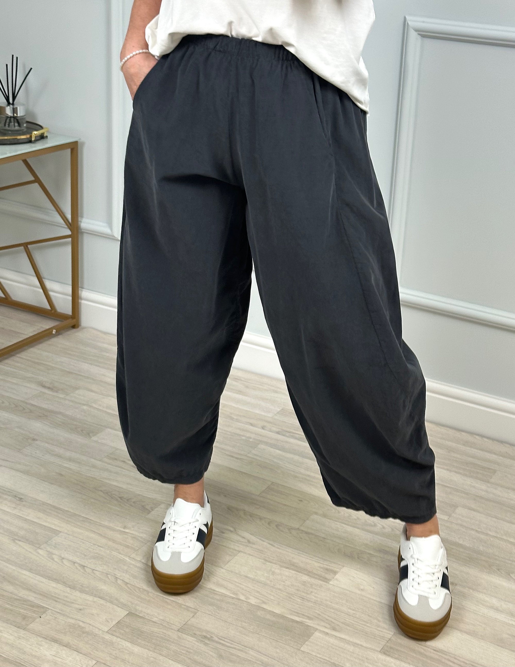 Georgia Pin-cord Cocoon Trousers / Joggers 8-20 Slate - Susie's Boutique