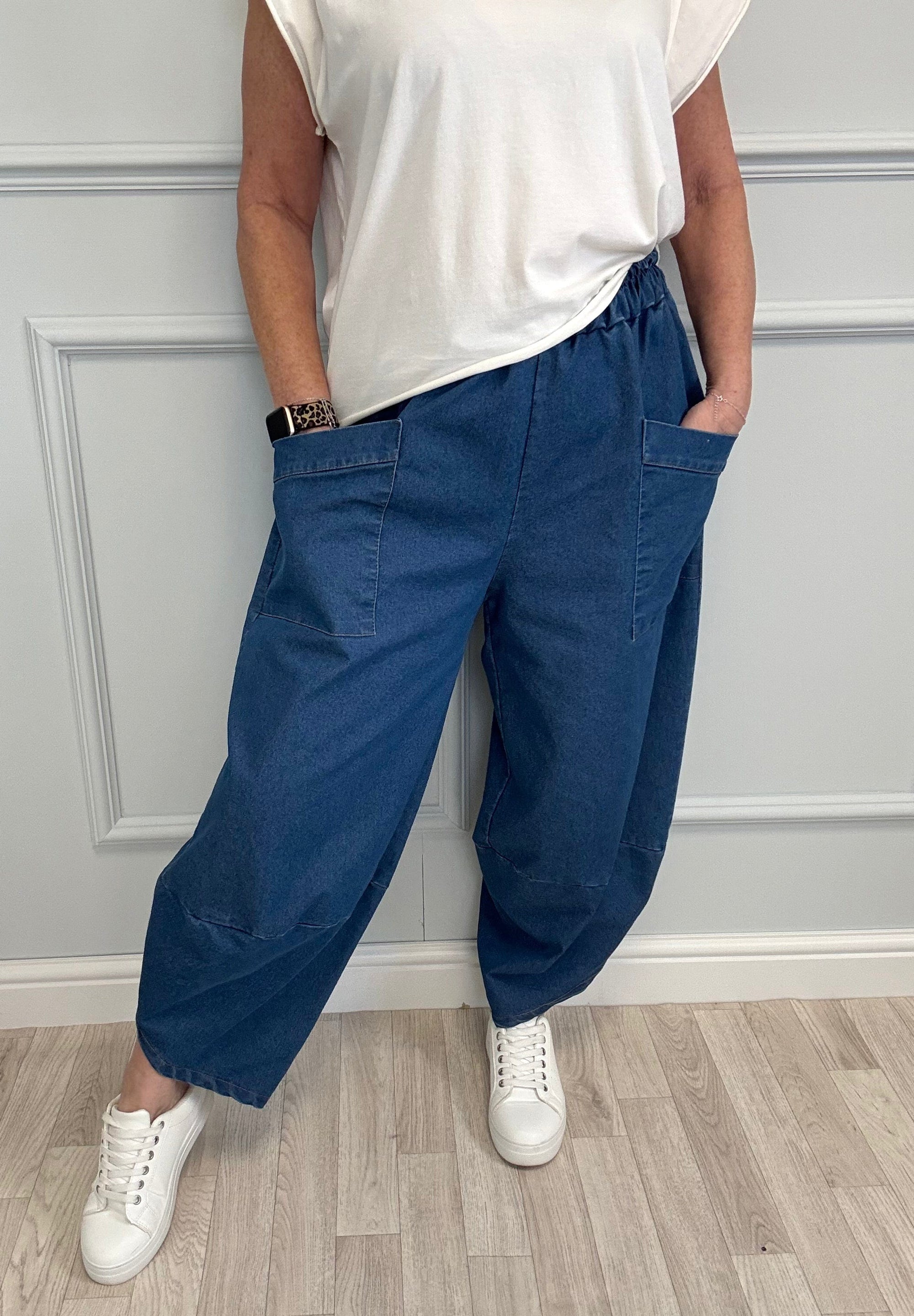 Lauren Denim Cocoon Jogger/Pants 8-20 Mid Wash