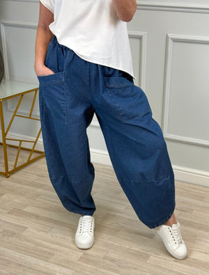 Lauren Denim Cocoon Jogger/Pants 8-20 Mid Wash