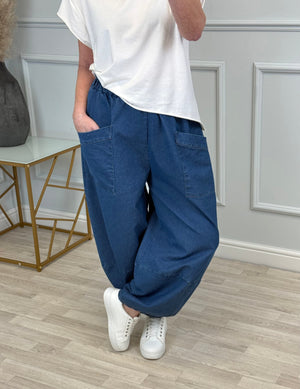 Lauren Denim Cocoon Jogger/Pants 8-20 Mid Wash