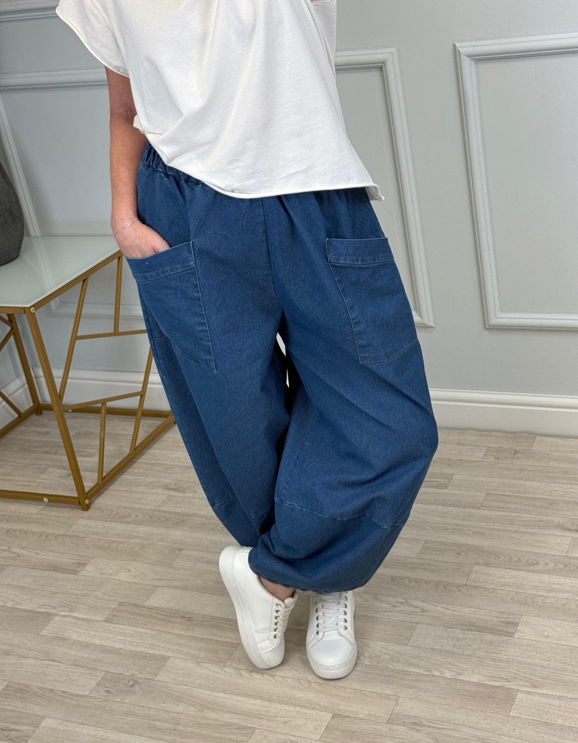 Lauren Denim Cocoon Jogger/Pants 8-20 Mid Wash