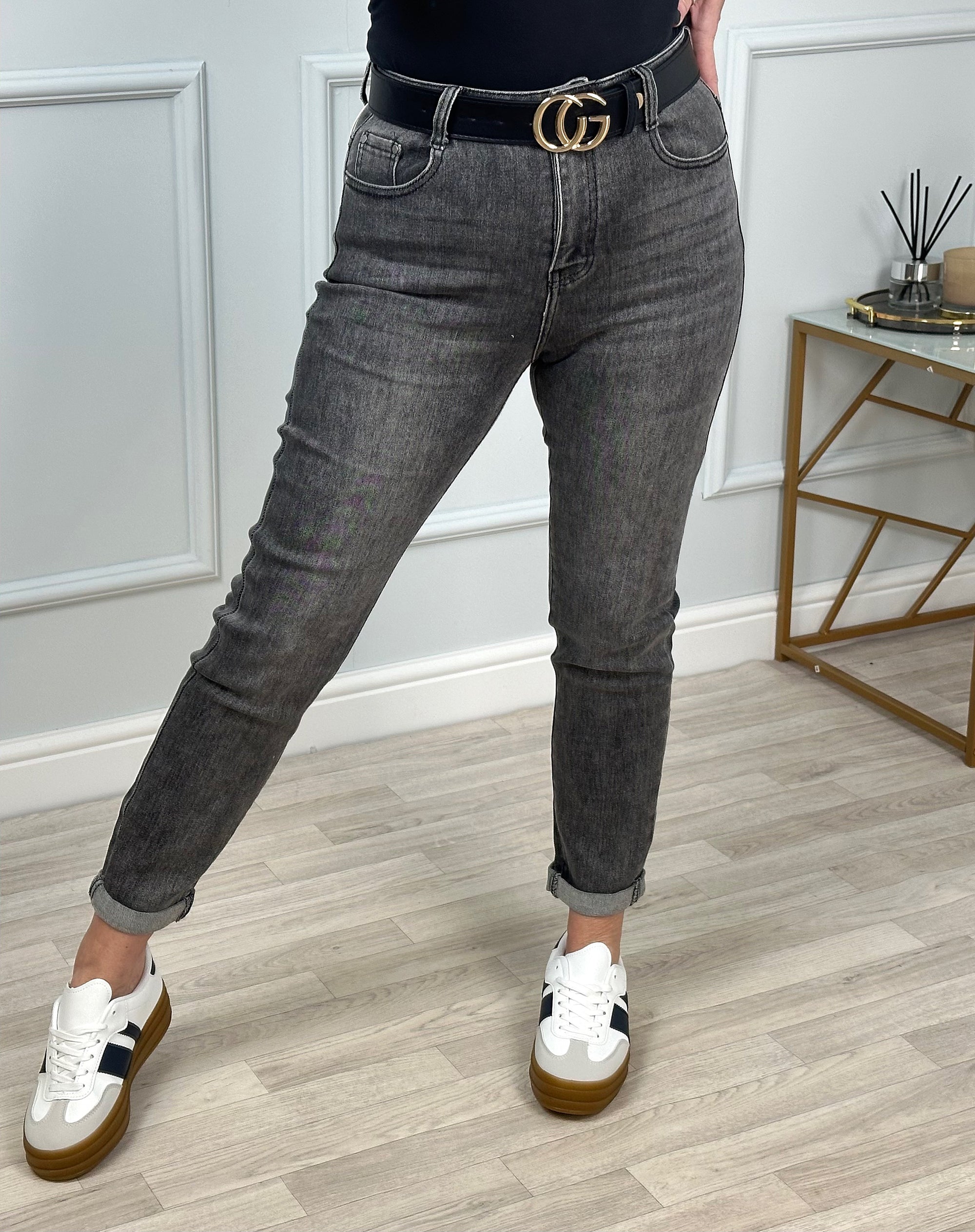 G-Smack Emily Mom Fit Jeans 8-18 Grey Wash - Susie's Boutique