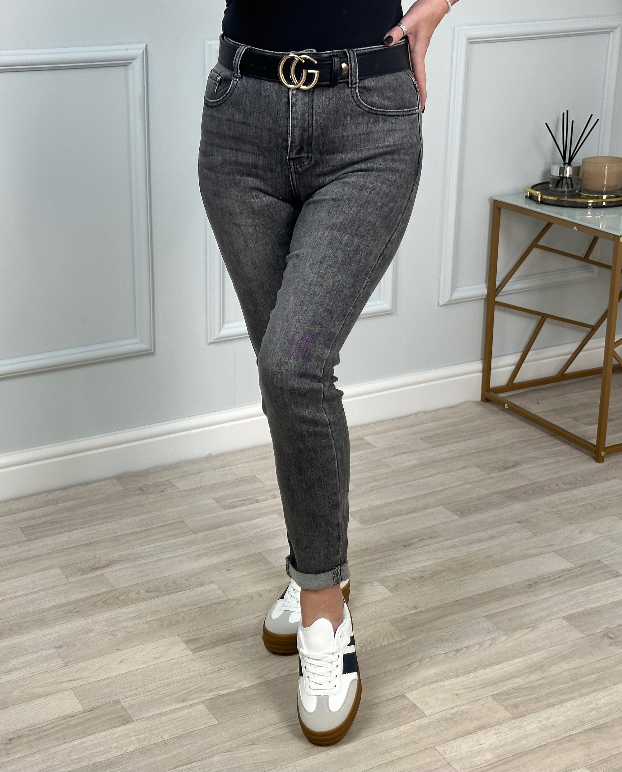 G-Smack Emily Mom Fit Jeans 8-18 Grey Wash - Susie's Boutique