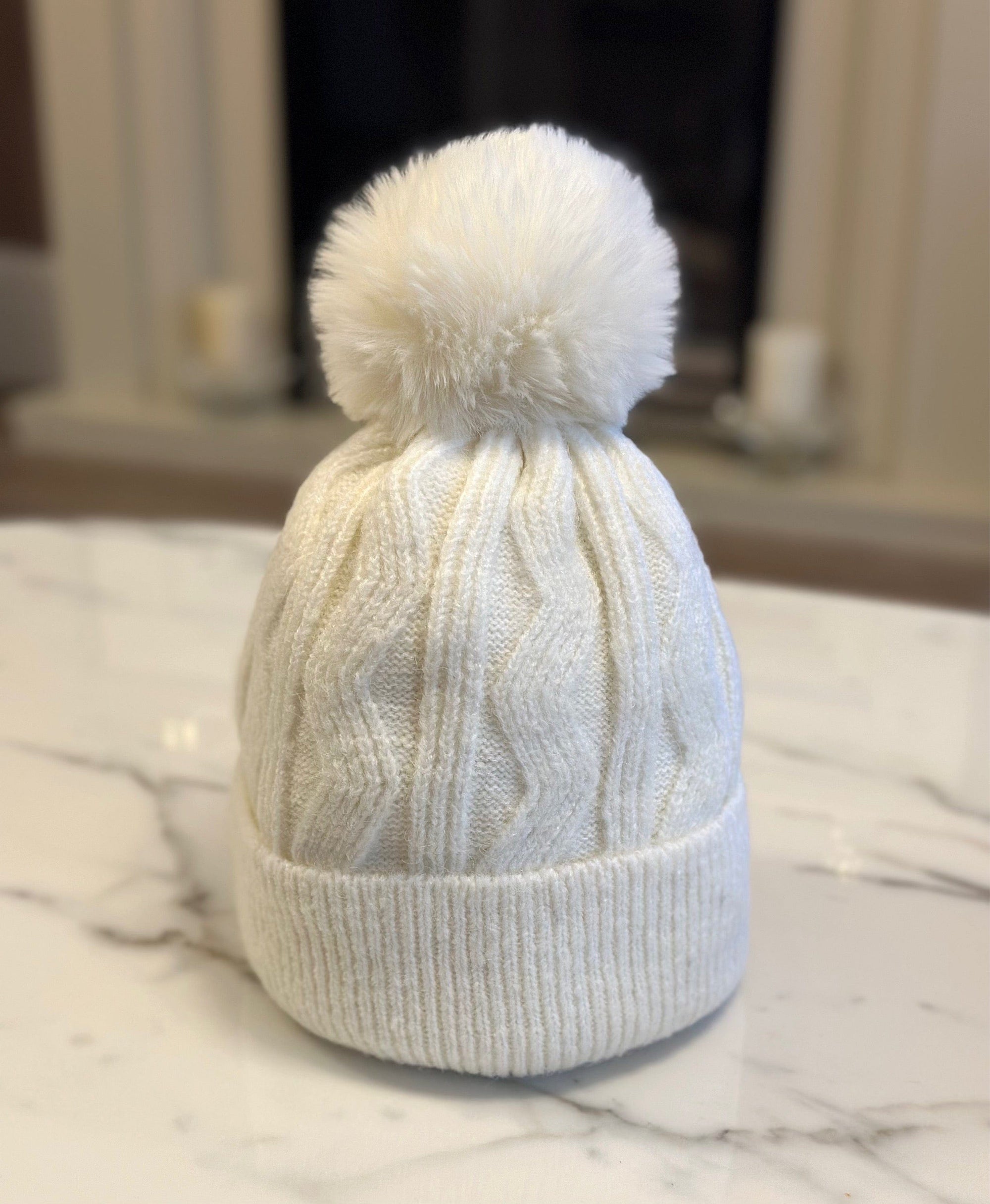 Cable Knit Pom Pom Hat (8 Colours) - Susie's Boutique