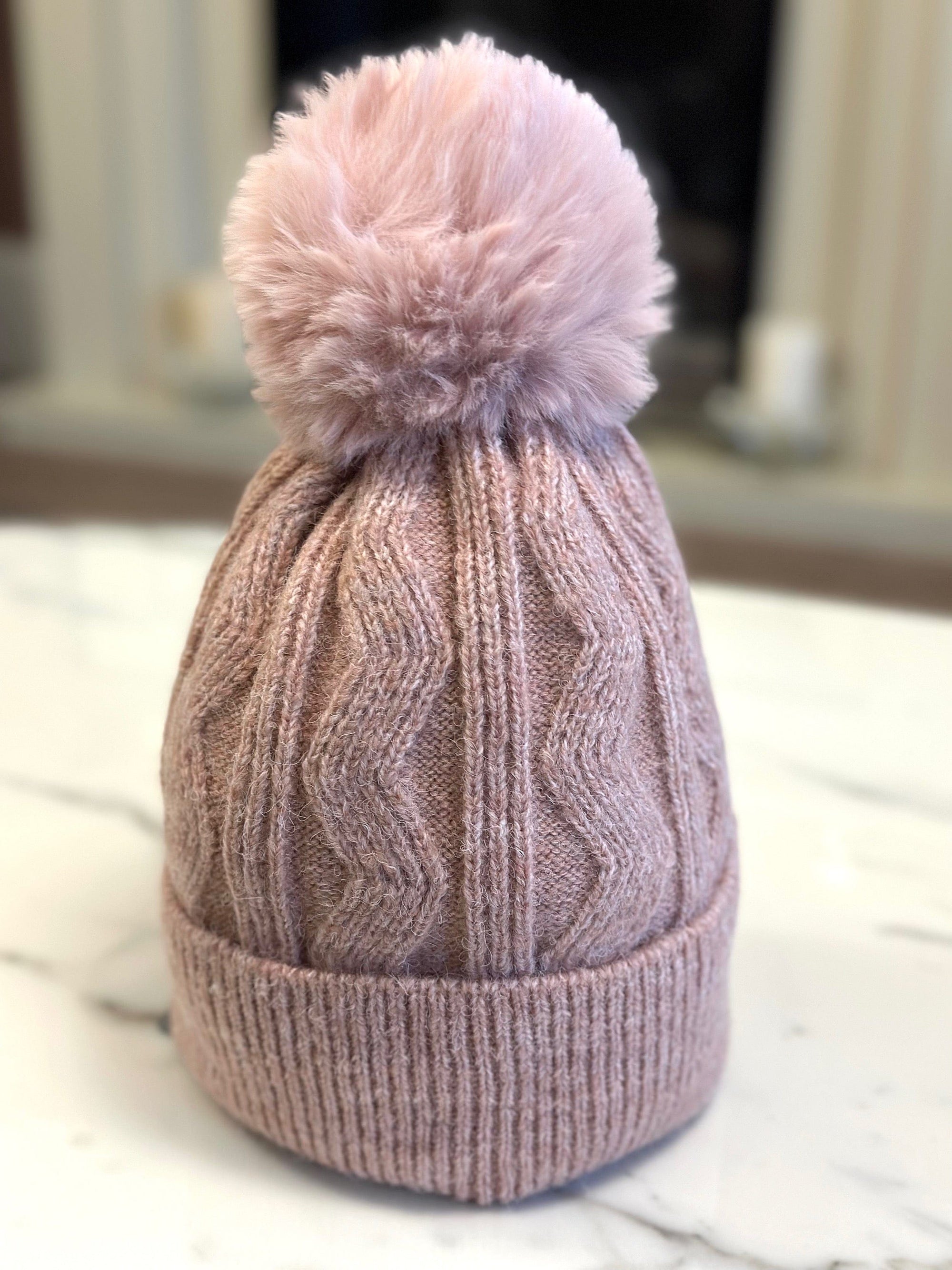 Cable Knit Pom Pom Hat (8 Colours) - Susie's Boutique