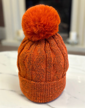 Cable Knit Pom Pom Hat (8 Colours) - Susie's Boutique