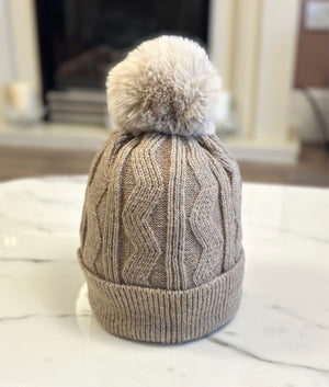 Cable Knit Pom Pom Hat (8 Colours) - Susie's Boutique