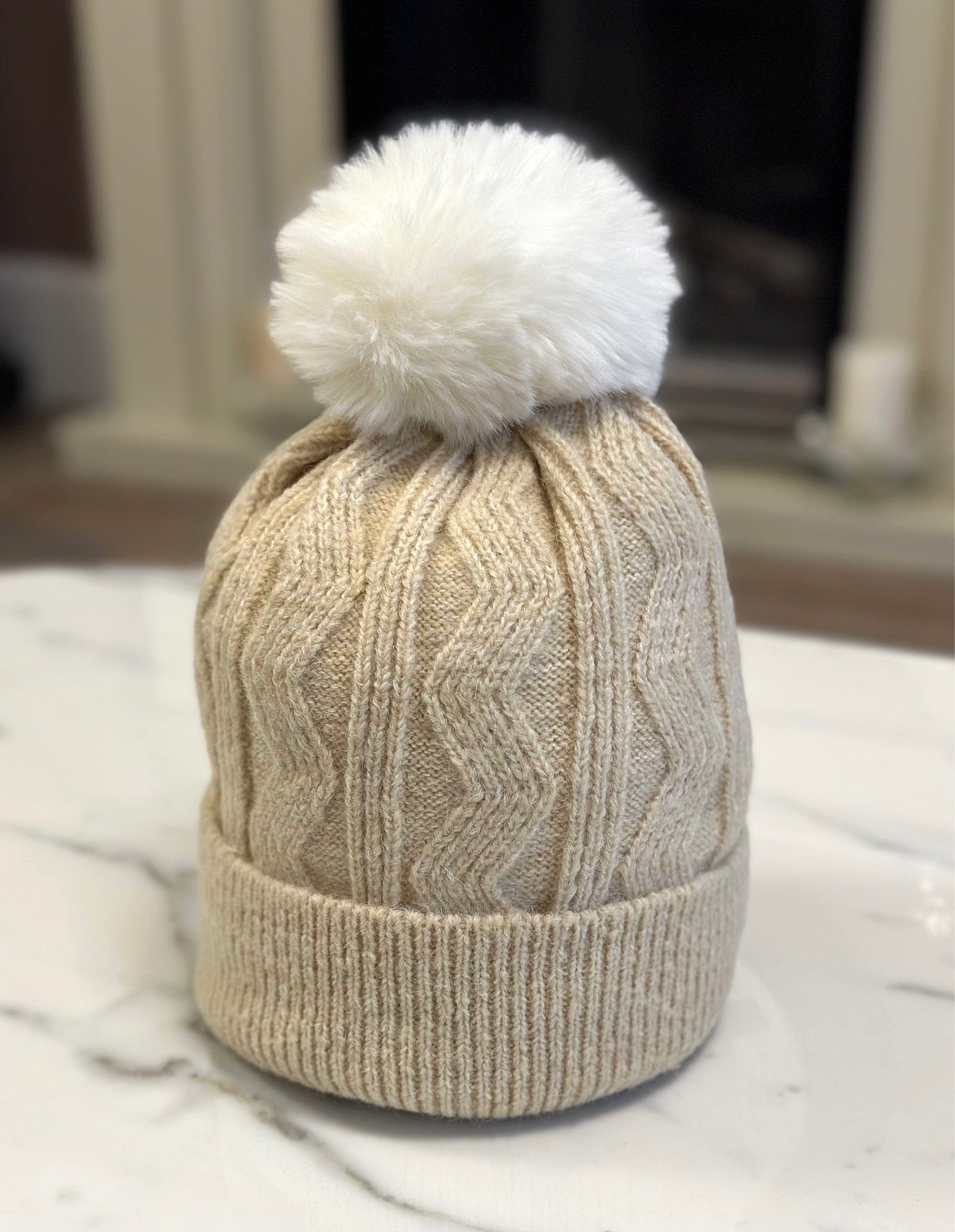 Cable Knit Pom Pom Hat (8 Colours) - Susie's Boutique