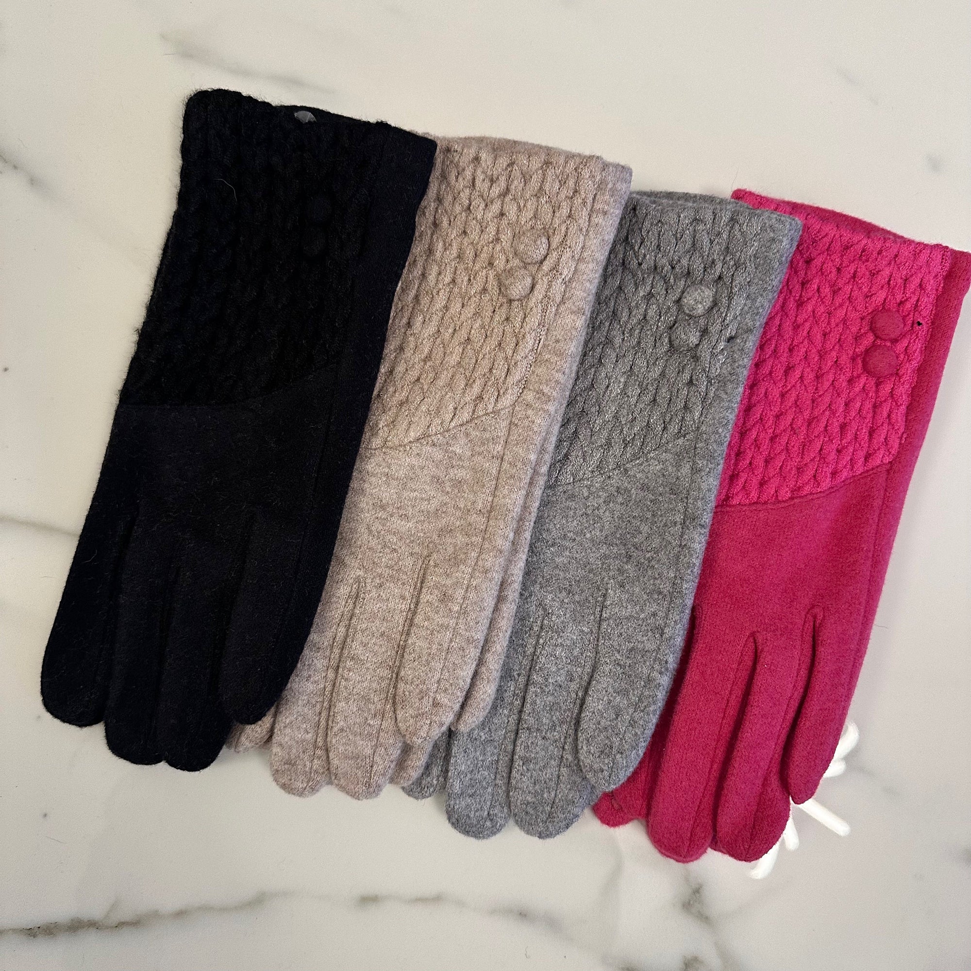 Cable Knit Detail Gloves (4 Colours) - Susie's Boutique