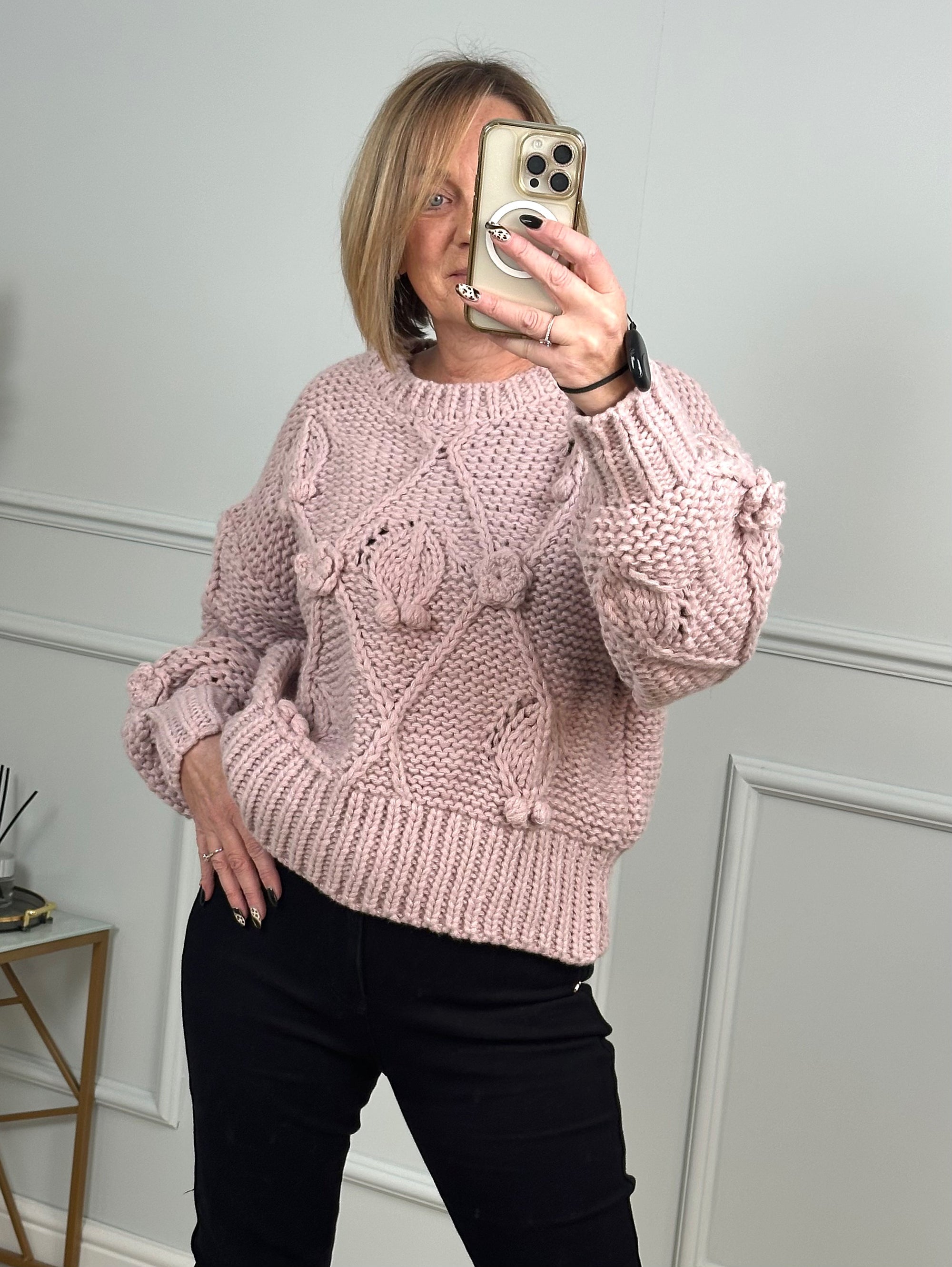 Nikita Chunky Fisherman Knit Jumper 8-18 Pink - Susie's Boutique