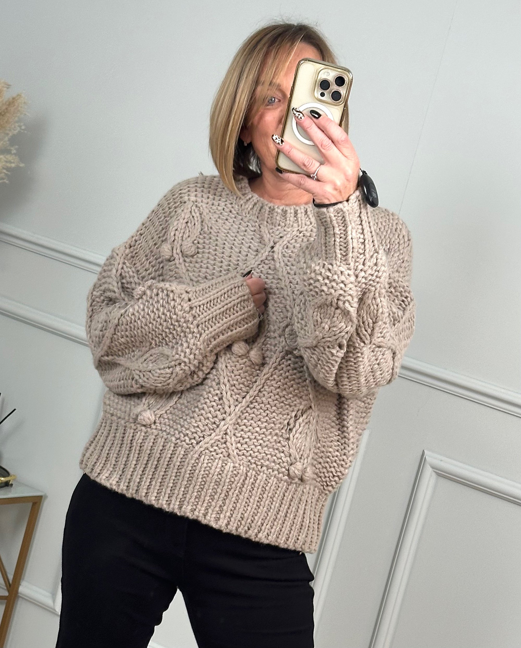 Nikita Chunky Fisherman Knit Jumper 8-18 Mocha - Susie's Boutique