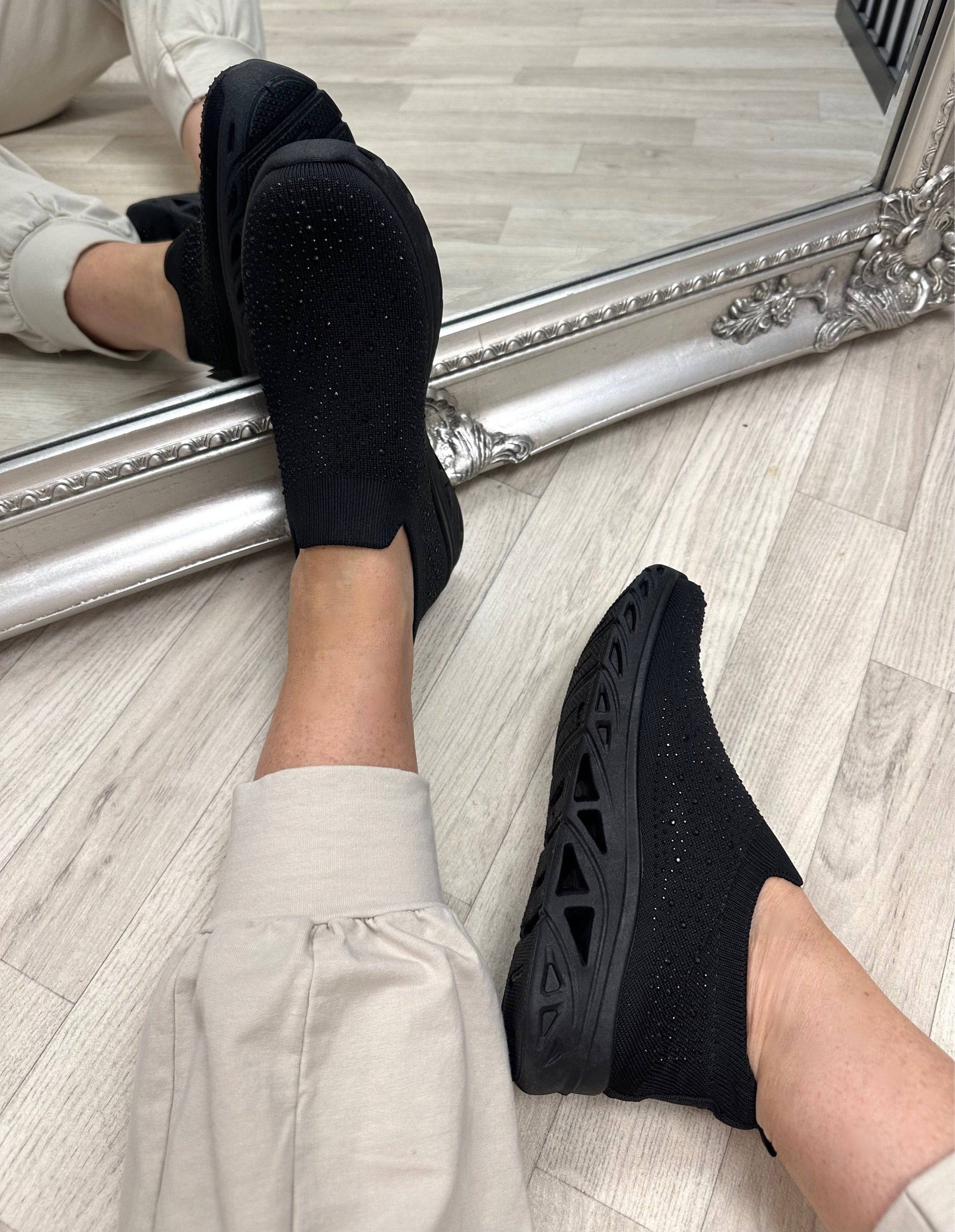 Dina Diamante Sock Trainers Black NO RETURNS ON SALE ITEMS