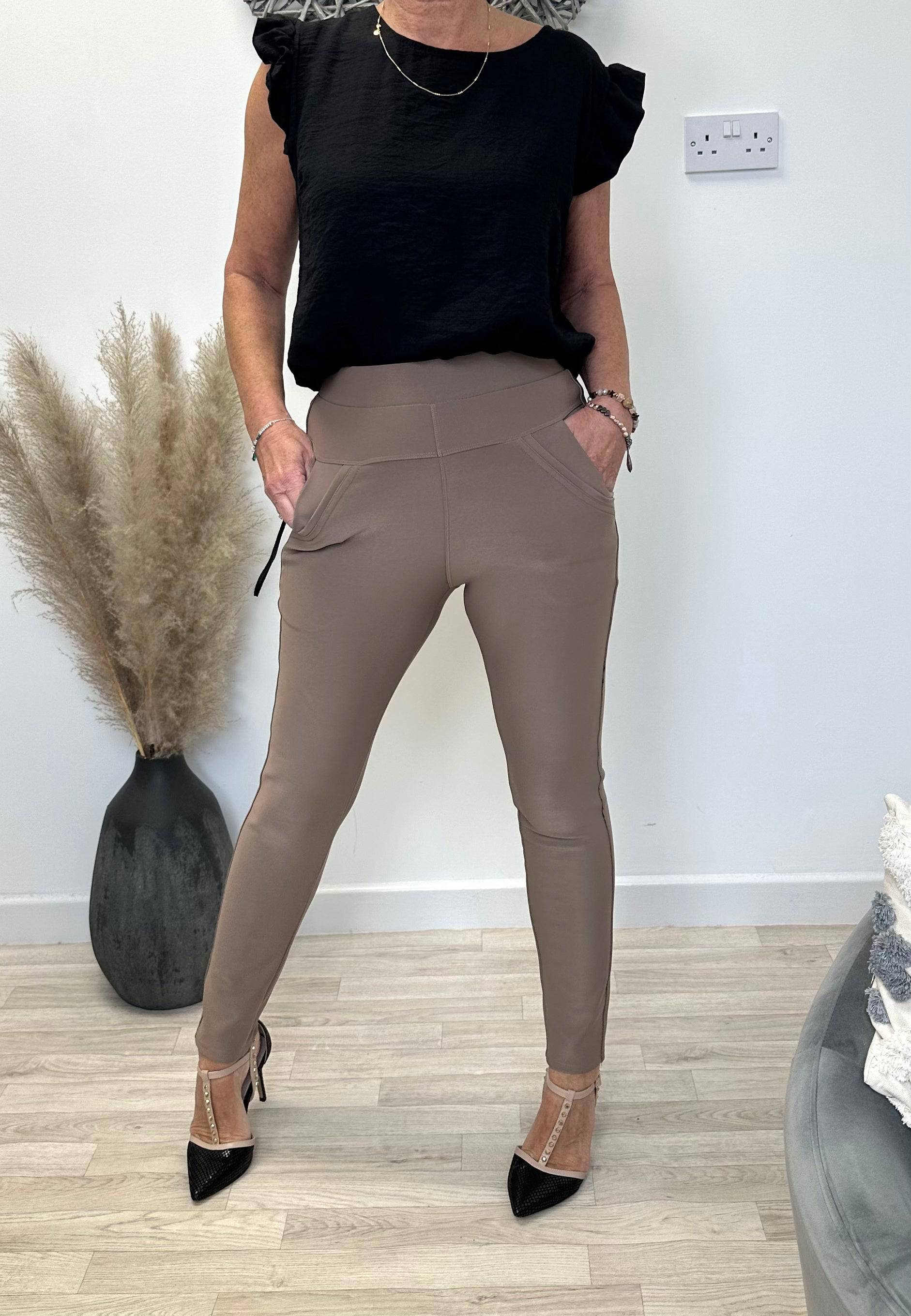 Madi High Waist Pocket Leggings 8-18 Camel