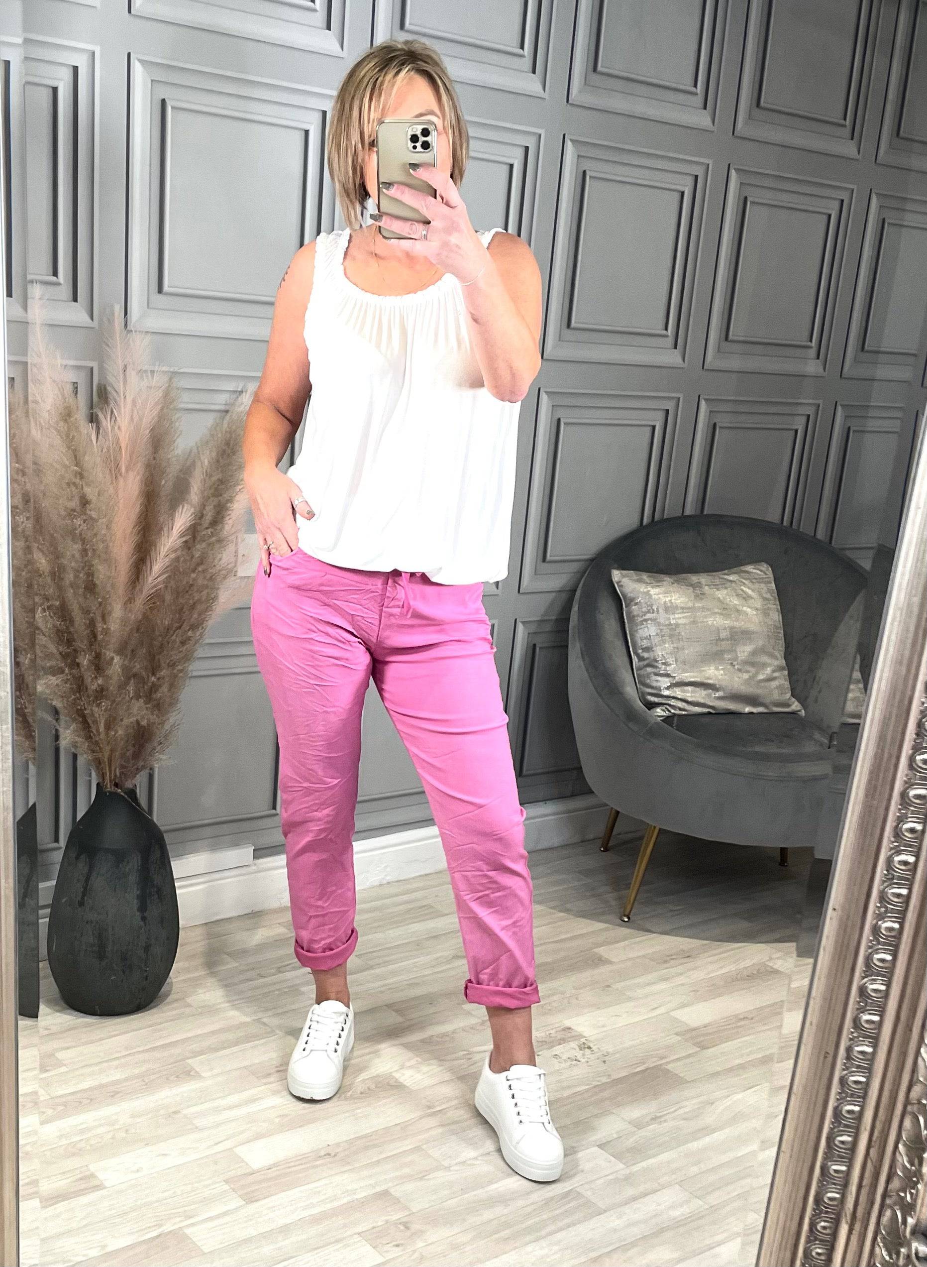 Julia Stretch Magic Trousers 8-22 candy pink