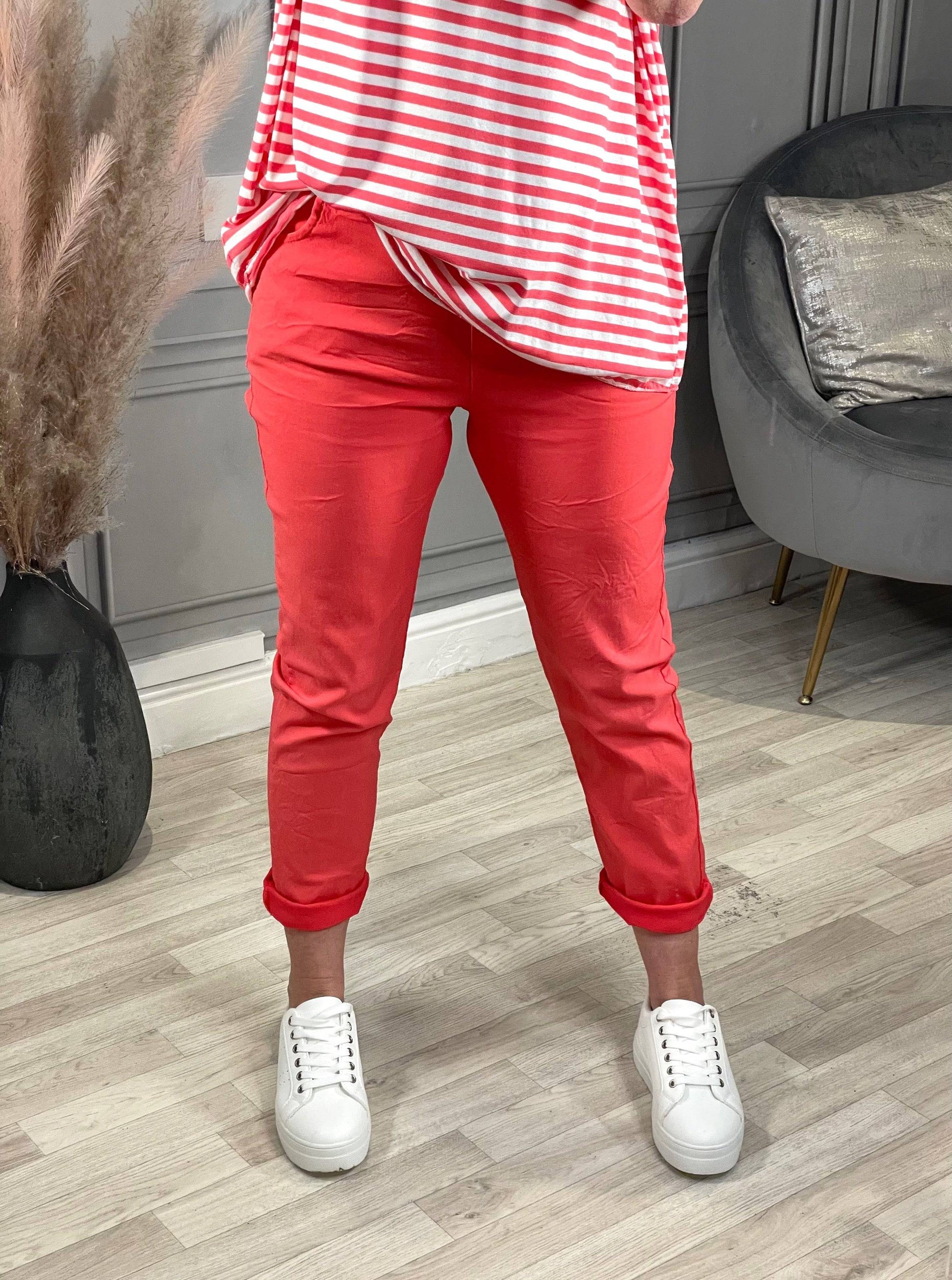 Julia Stretch Magic Trousers 8-22 Coral