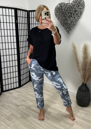 Becca Camouflage Magic Trousers 18-22 Denim Blue NO RETURNS ON SALE ITEMS