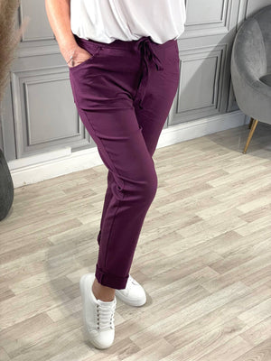 Julia Stretch Magic Trousers 8-22 Plum