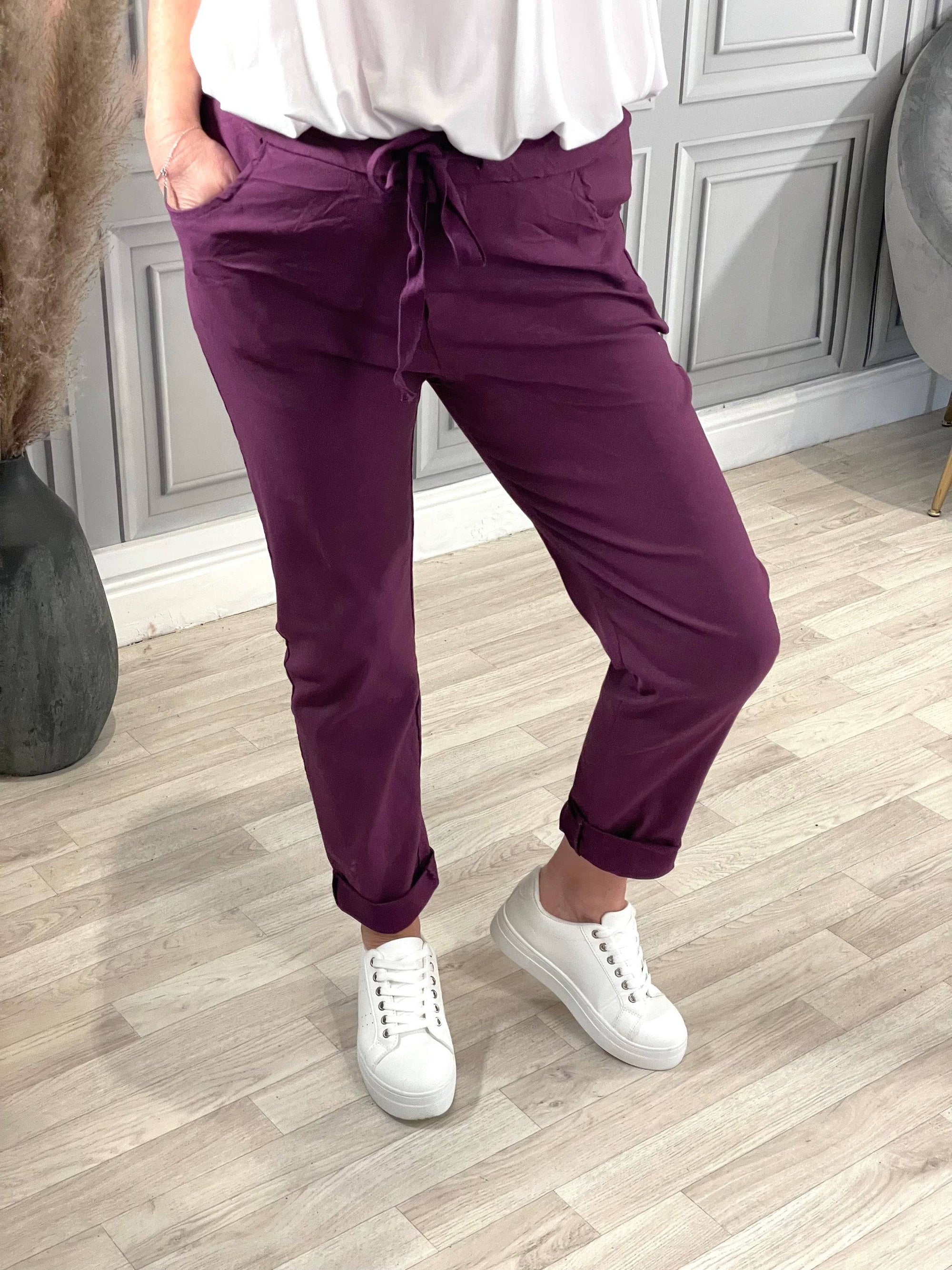 Julia Stretch Magic Trousers 8-22 Plum