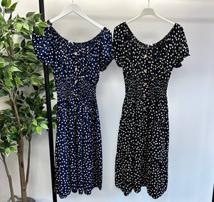 Lisa Polka Dot Magic Midi Dress 8-22 Black