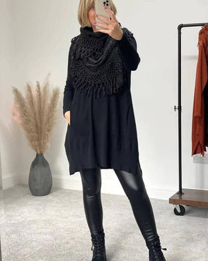 Tully Pocket Tunic With Snood 8-18 Black