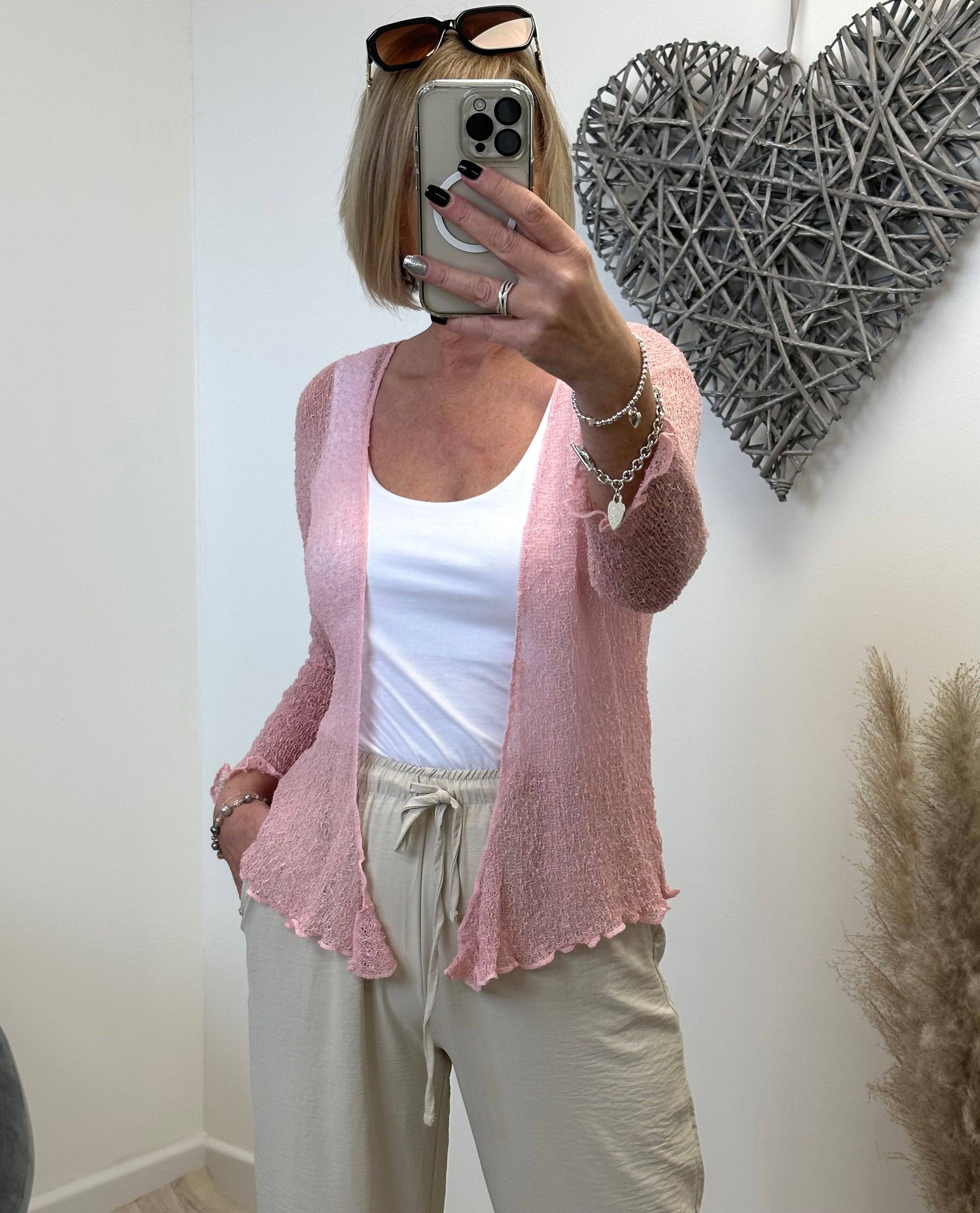 Vanessa Lightweight Shrug Pink