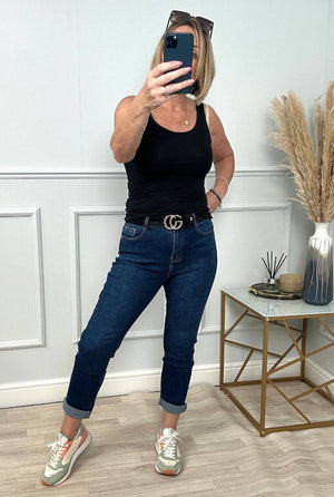 G-Smack Emily Mom Fit Jeans 8-22 Dark Wash