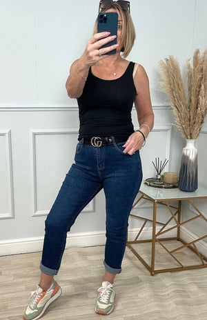 G-Smack Emily Mom Fit Jeans 8-22 Dark Wash