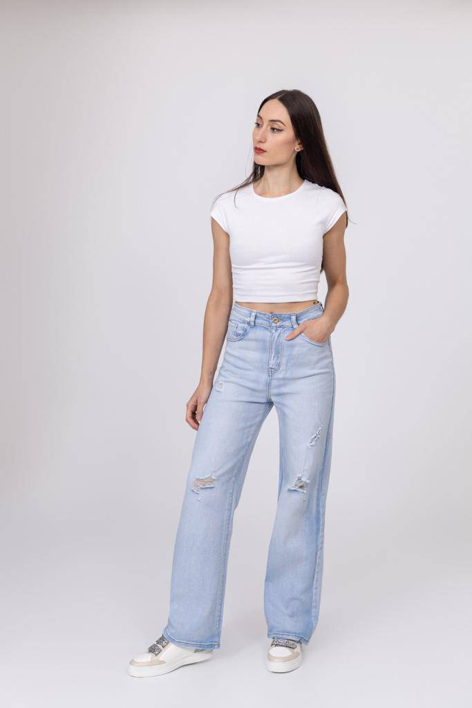 Alaya High Waist Relaxed Straight Leg Ripped Jeans 8-16