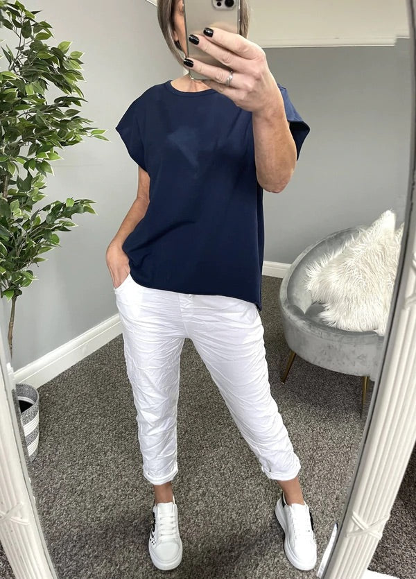 Julia Stretch Magic Trousers 8-22 White | Susie's Boutique